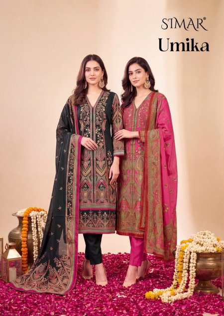 Umika By Glossy Simar Twill Jacquard Dress Materials 